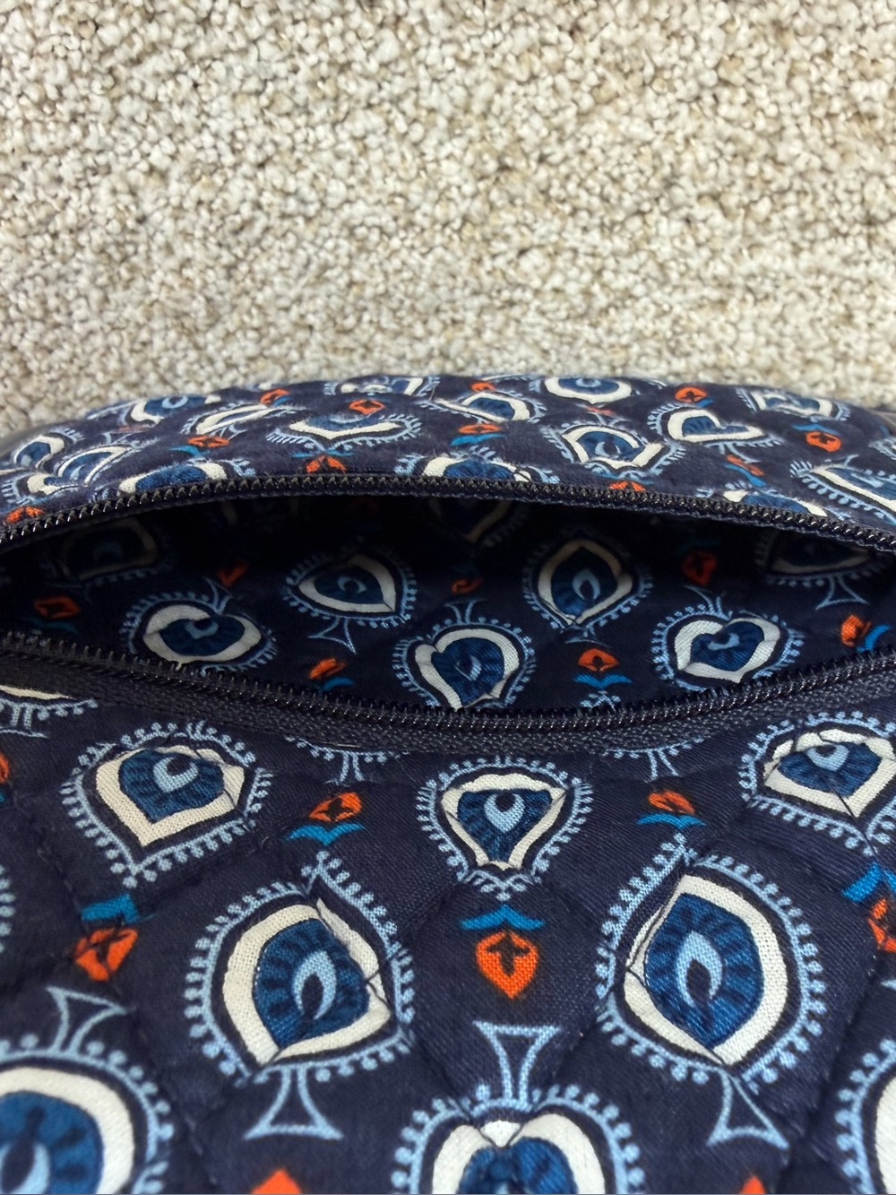Vera Bradley Trimmed Small Vera Tote Bag in "Marrakesh Motifs" Pattern Blue - Picture 4 of 15